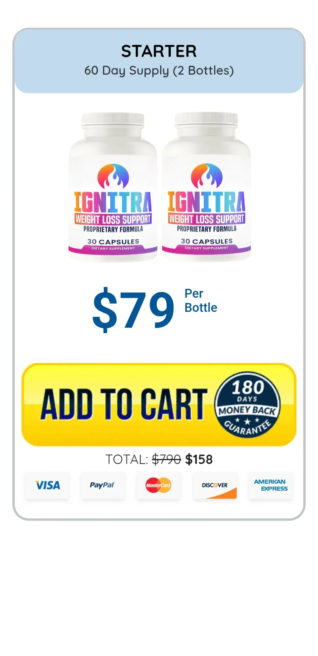 Ignitra™ 2 bottles pricing
